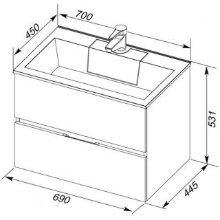 Тумба под раковину Aquanet Алвита 183992 70 см серый антрацит